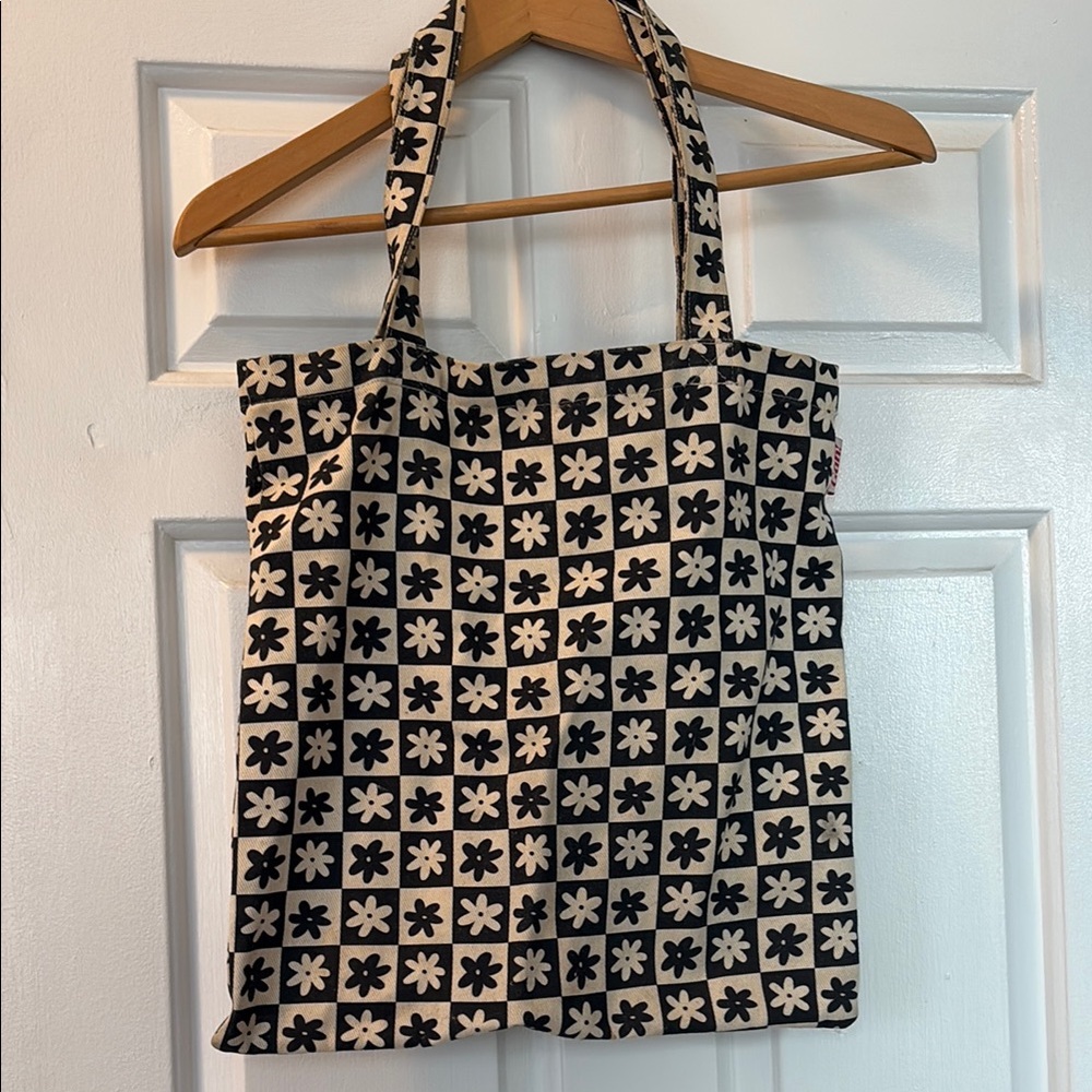 Lisa says gah x KJP black and white floral canvas tote